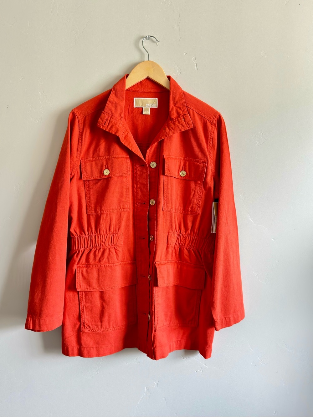 MICHAEL Michael Kors Red Utility Jacket with Front Pockets
